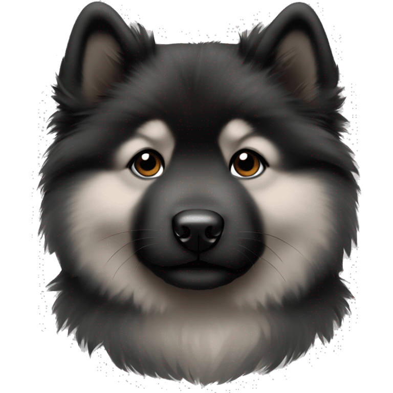 Black and grey eurasier puppy emoji