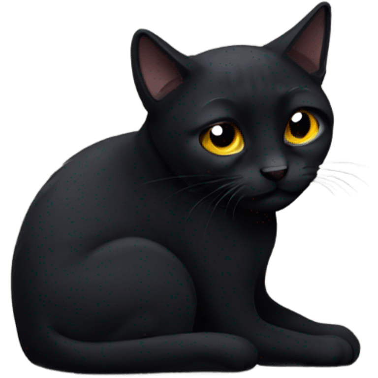 Sad black cat emoji