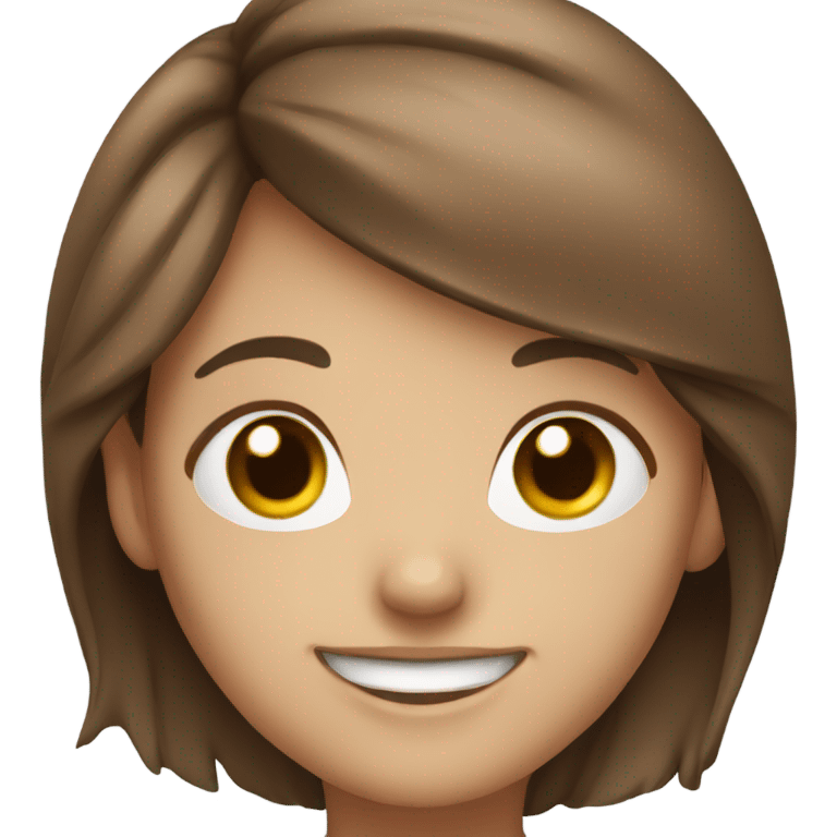 smiling girl with brown hair emoji