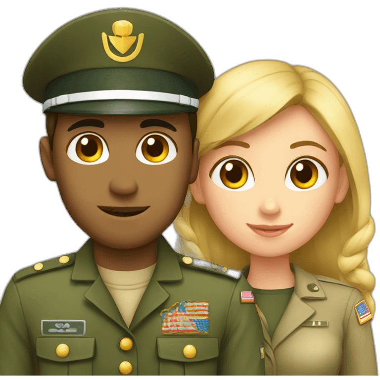 Girl and military love emoji