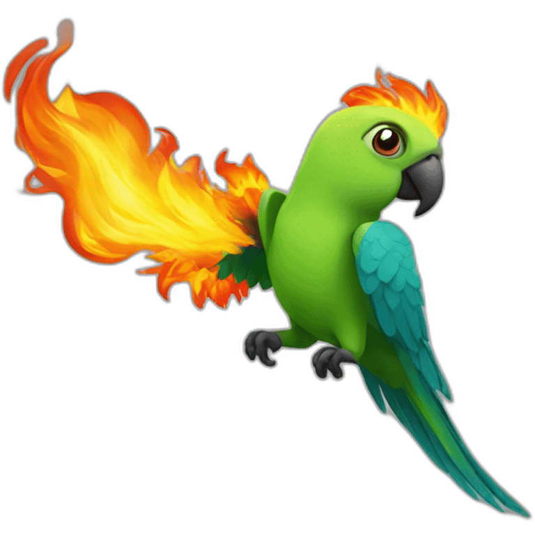 party parrot on fire emoji