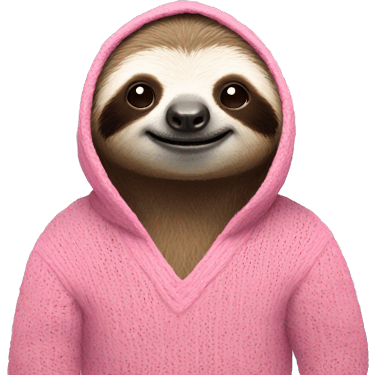 sloth in a pink sweater emoji