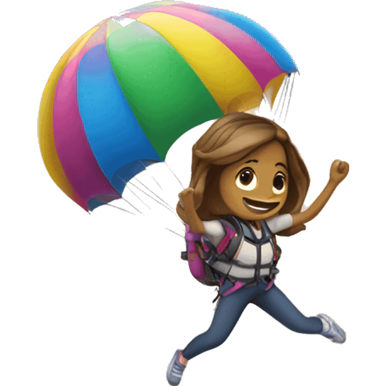 Girl with the parachute who jumps B.A.S.E. Jumping from the bridge  emoji