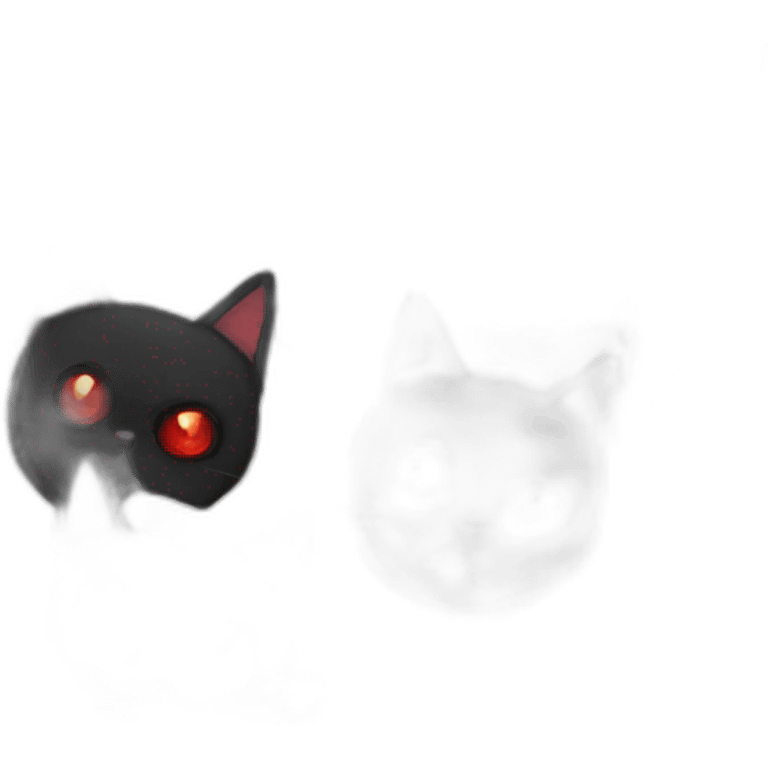 Fierce black cat with bloodshot eyes emoji