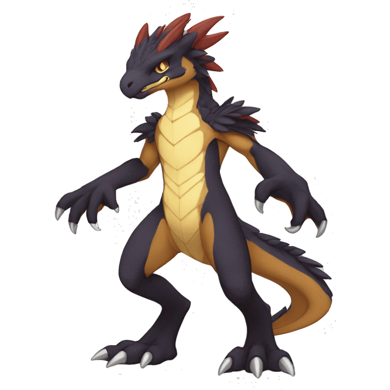 Anthro Sona Fakemon Draco-Raptor Full Body emoji