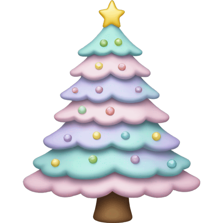 Pastel Christmas tree emoji