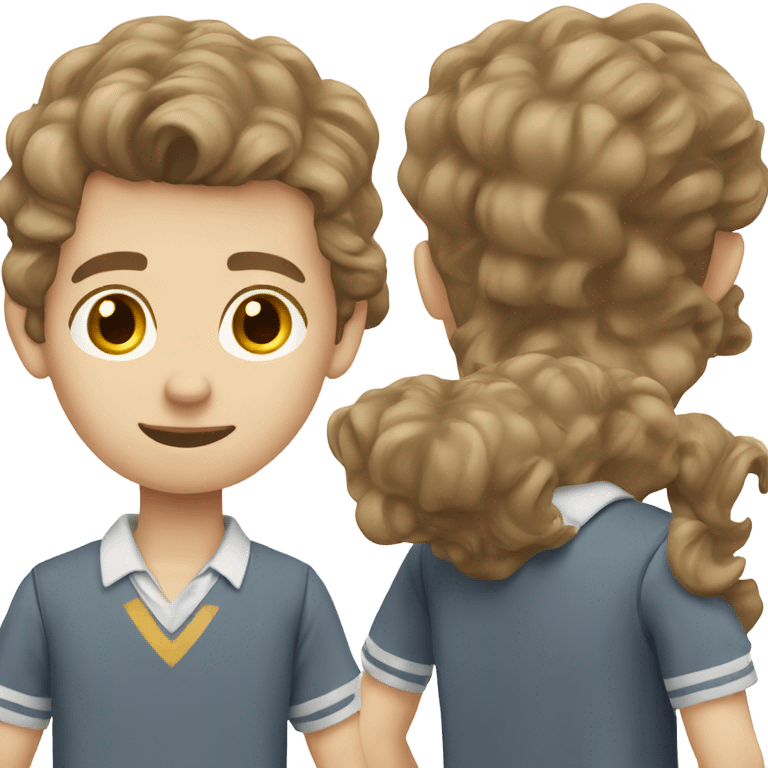 Guy in school uniform wavy brown hair caucasian emoji