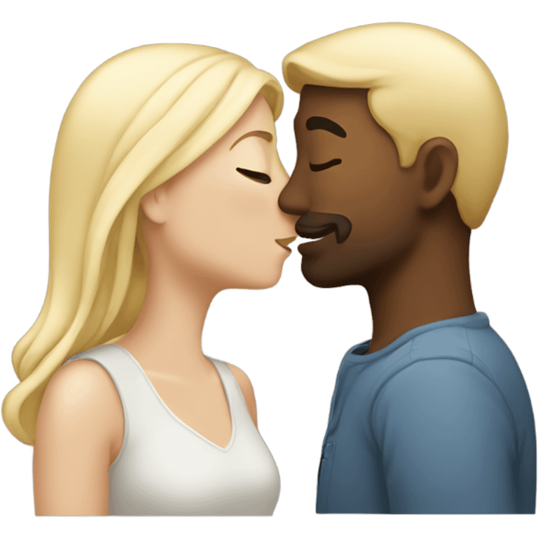 Light colour couple kissing emoji