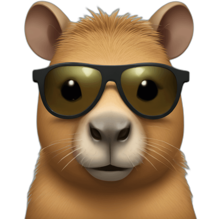 Capybara with sunglasses and Batman costume emoji