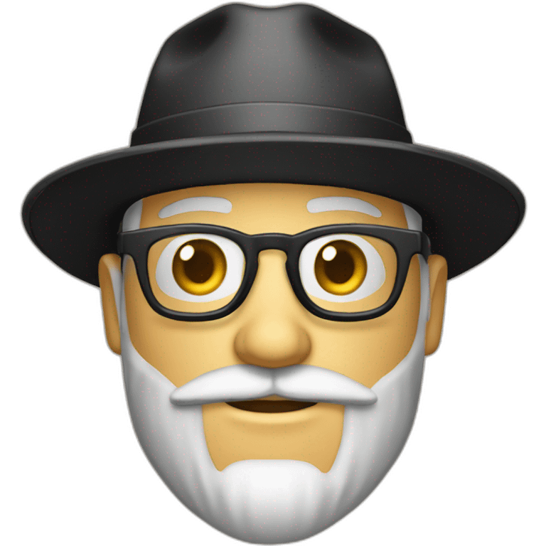 Guy with Black hat glasses beard with a Sony camera emoji