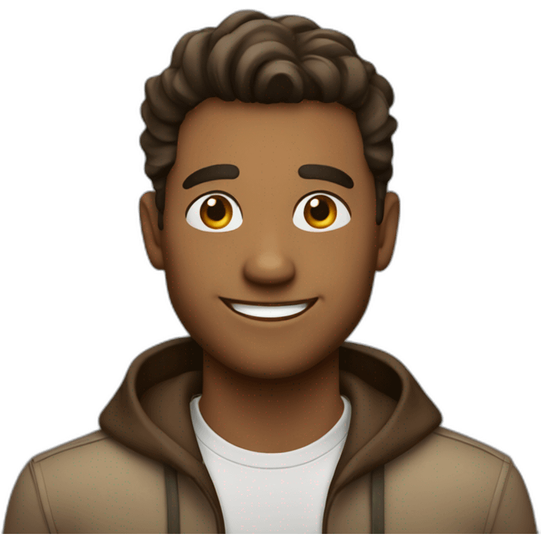 A brown smiling handsome man emoji