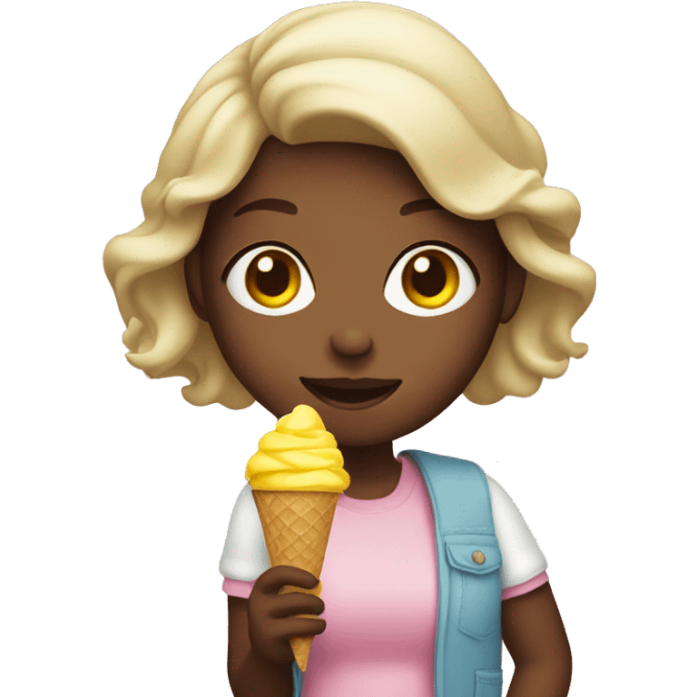 Girl holding icecream emoji