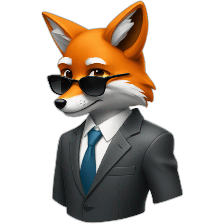 Cool Fox in a suit holding his sunglasses  emoji