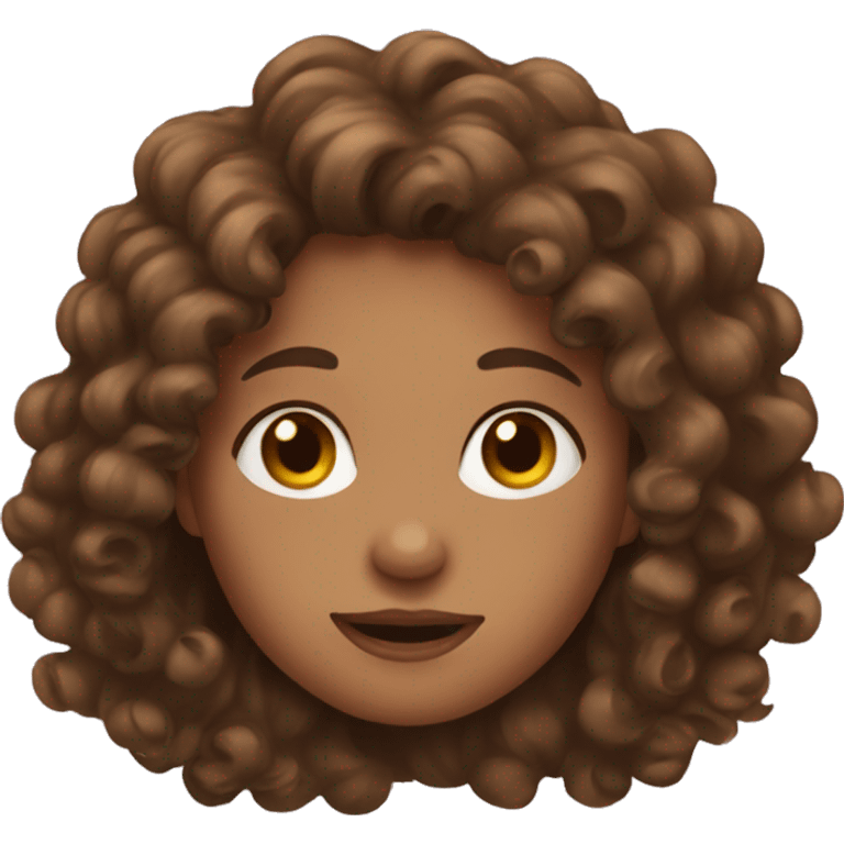 the girl with brown curly hair emoji