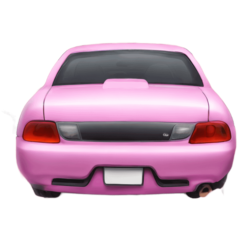 pink pastel car in the trunk many roses emoji