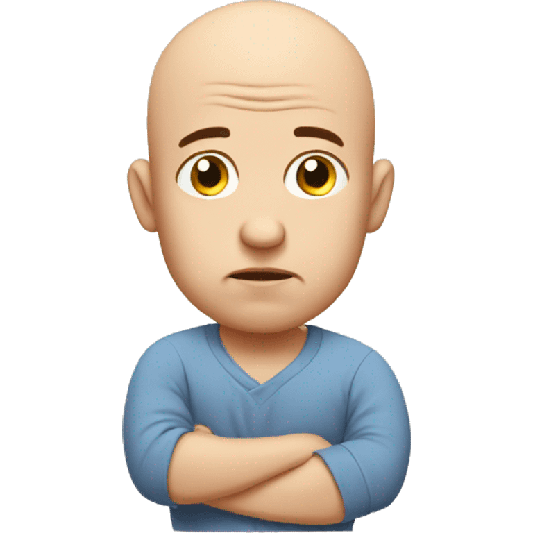 disappointed bald man with baby emoji