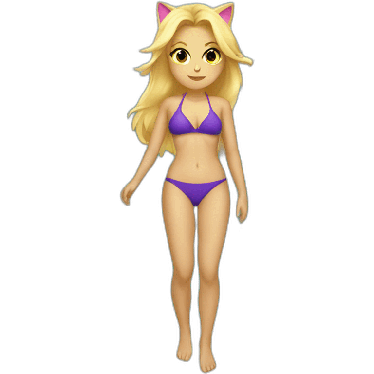 hot catgirl blonde swim suit emoji