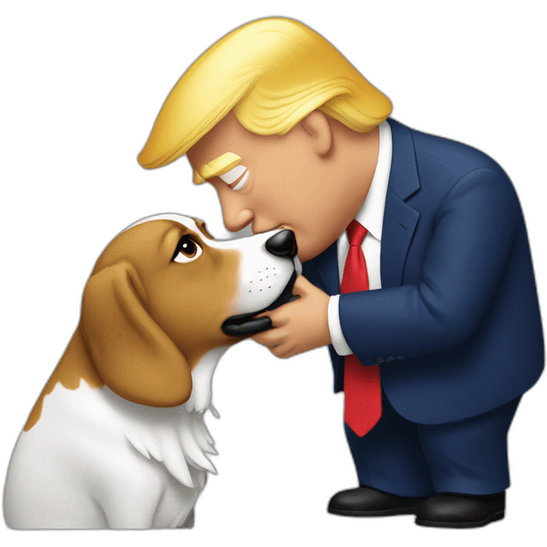 trump kissing a dog emoji