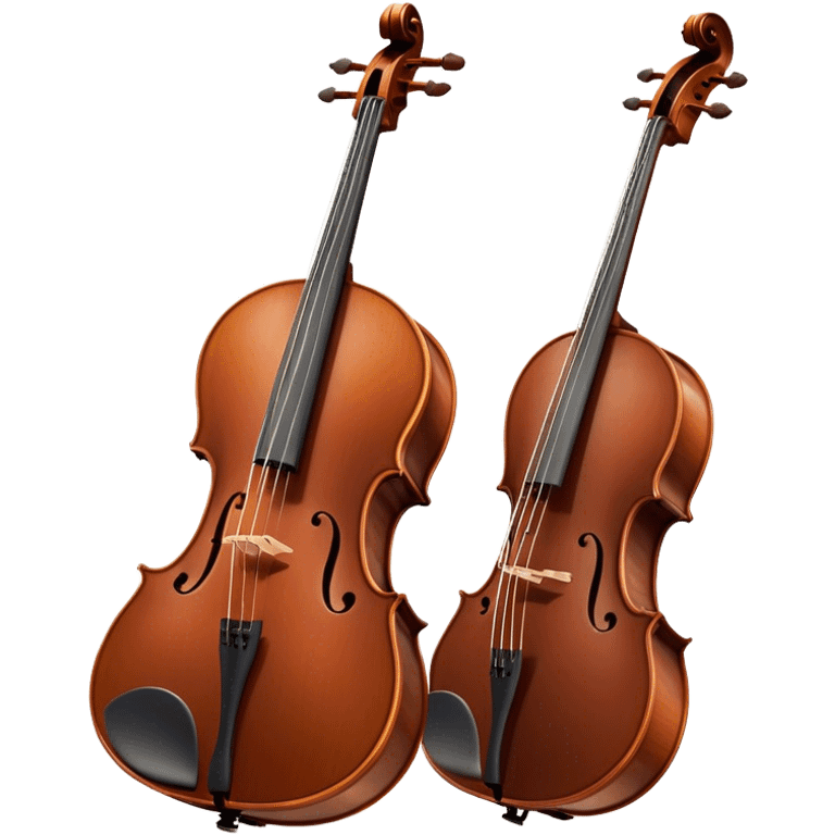 Cinematic Realistic Cello, deep brown polished wood, elegant f-holes curving gracefully, warm golden lighting creating depth, bow gently resting on the strings, glowing with the rich resonance of classical artistry. emoji