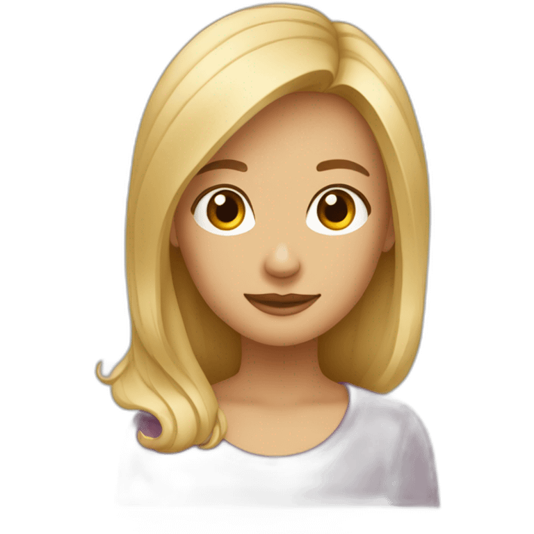 Fille blonde avec un garçon brun emoji