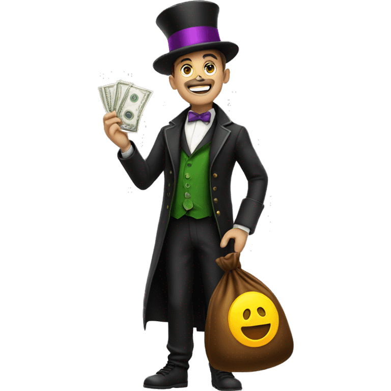 Magician whit potion and bag of money  emoji