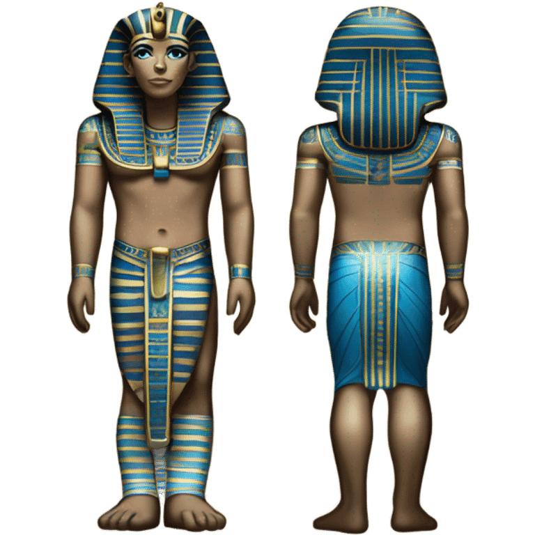 egypt sarcophagus coffie gold blue white black , full body  emoji