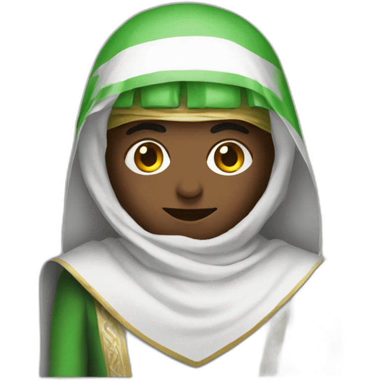 Android logo wearing a Saudi emoji