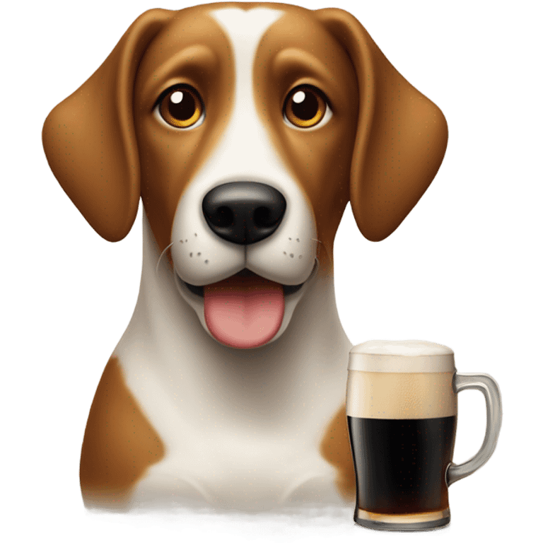 Dog drinking Guinness emoji