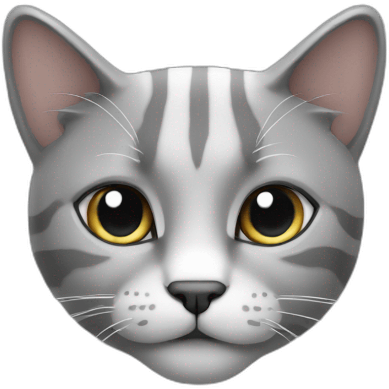 Gato gris con blanco emoji