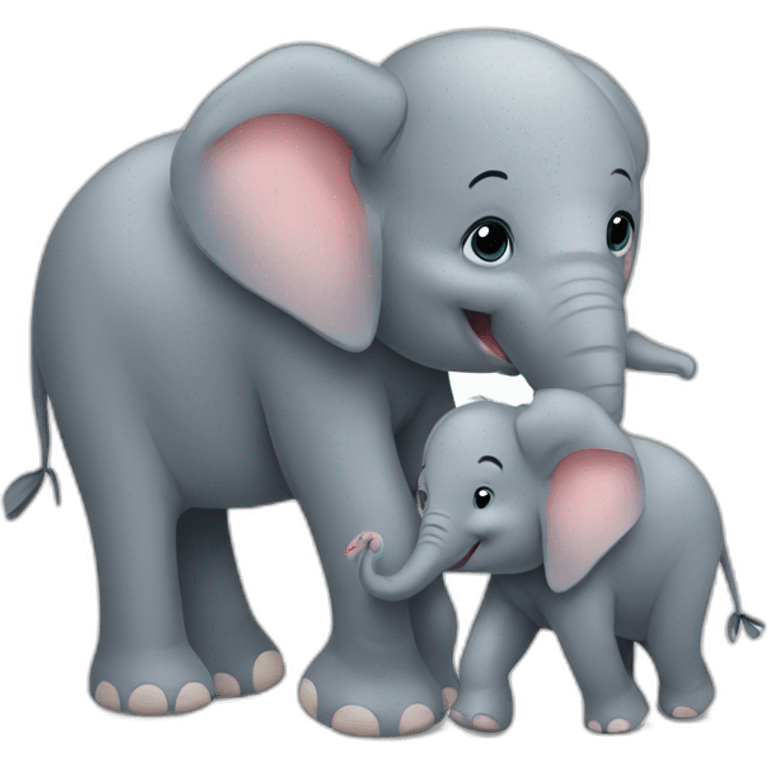 Elephant and baby elephant emoji