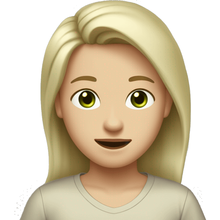 boy and girl with dirty-blond hair and light green eyes and light skin. Boy is wearing light khaki t shirt. Boy has a short mustache and fresh haircut. Girl is wearing off shoulders black top and she has long hair. Boy is taller than girl. emoji