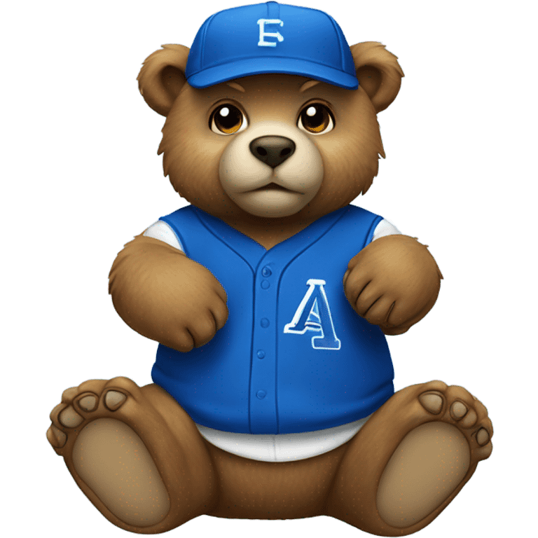 Bear cub with blue baseball cap emoji