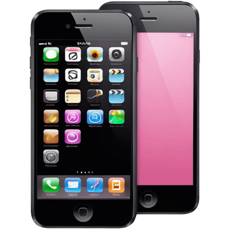 iphone emoji. No face. black screen. pink painted emoji