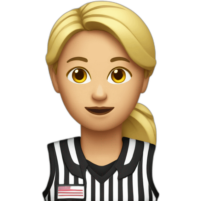 female basketball referee with whistle in hand emoji