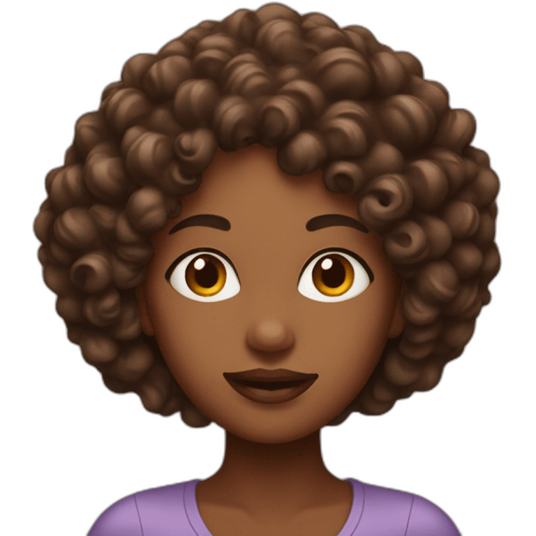 woman with chocolate curls emoji