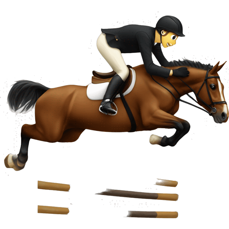 Horse jumping an oxer emoji