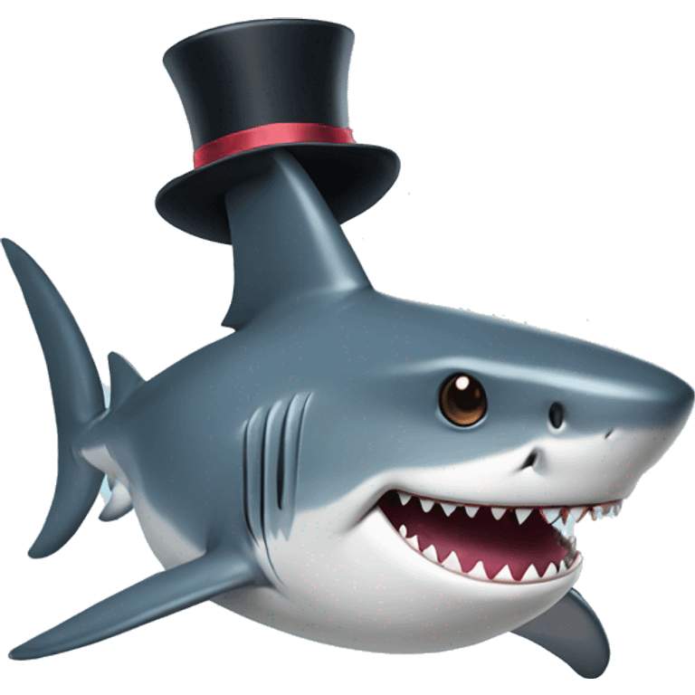 shark with tophat emoji