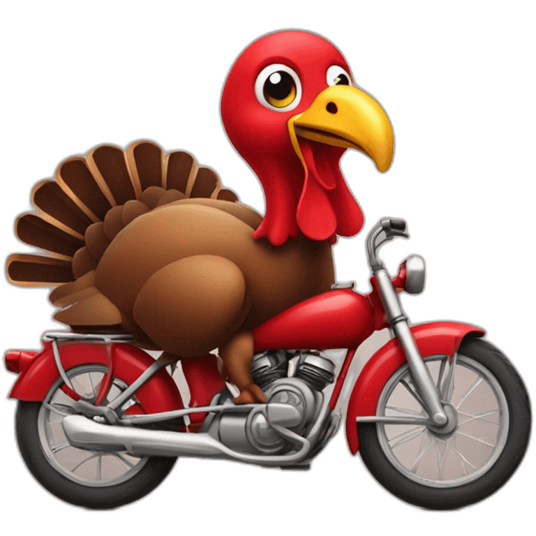 turkey-on-red-bike emoji