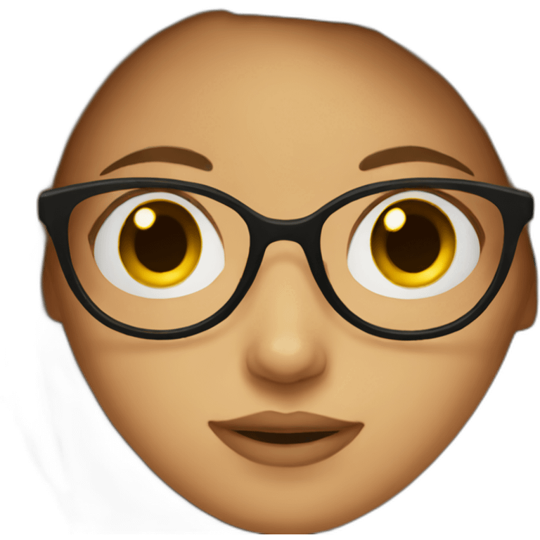 girl with brown glasses emoji