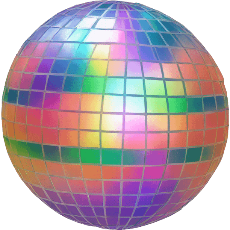 Rainbow disco ball peach emoji