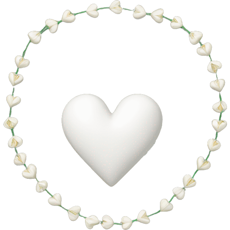 white heart adorned with garlic garland emoji