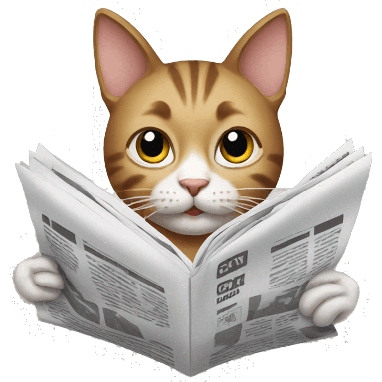 a cat reading newspaper emoji