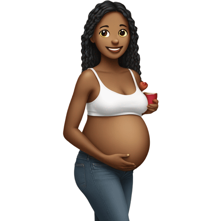 photo card showing a pregnant woman emoji