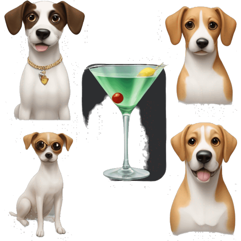 Martini and dogs emoji