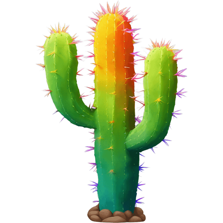 Rainbow cactus emoji