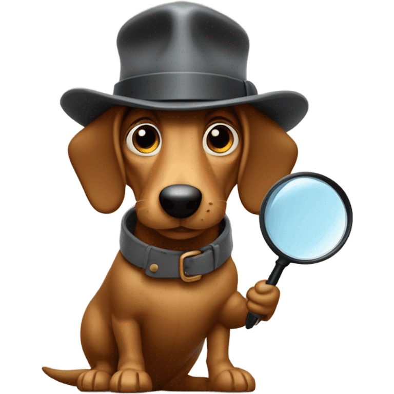 Wiener dog detective emoji