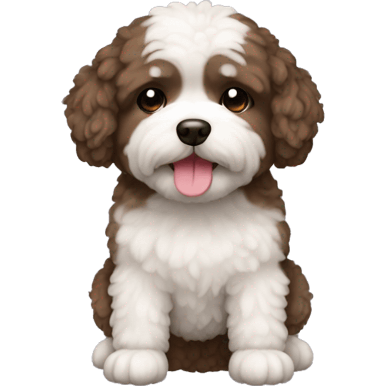 Poochon dog dark brown  emoji