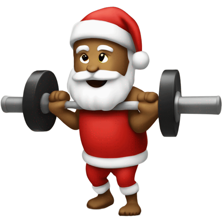 Santa working out with a barbell  emoji