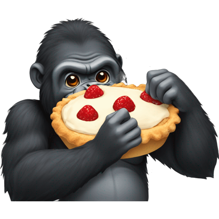 Gorilla eating pie emoji