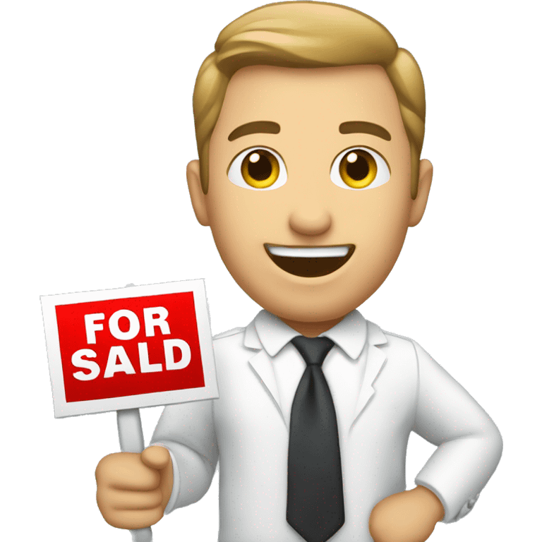 Realtor holding SOLD sign emoji